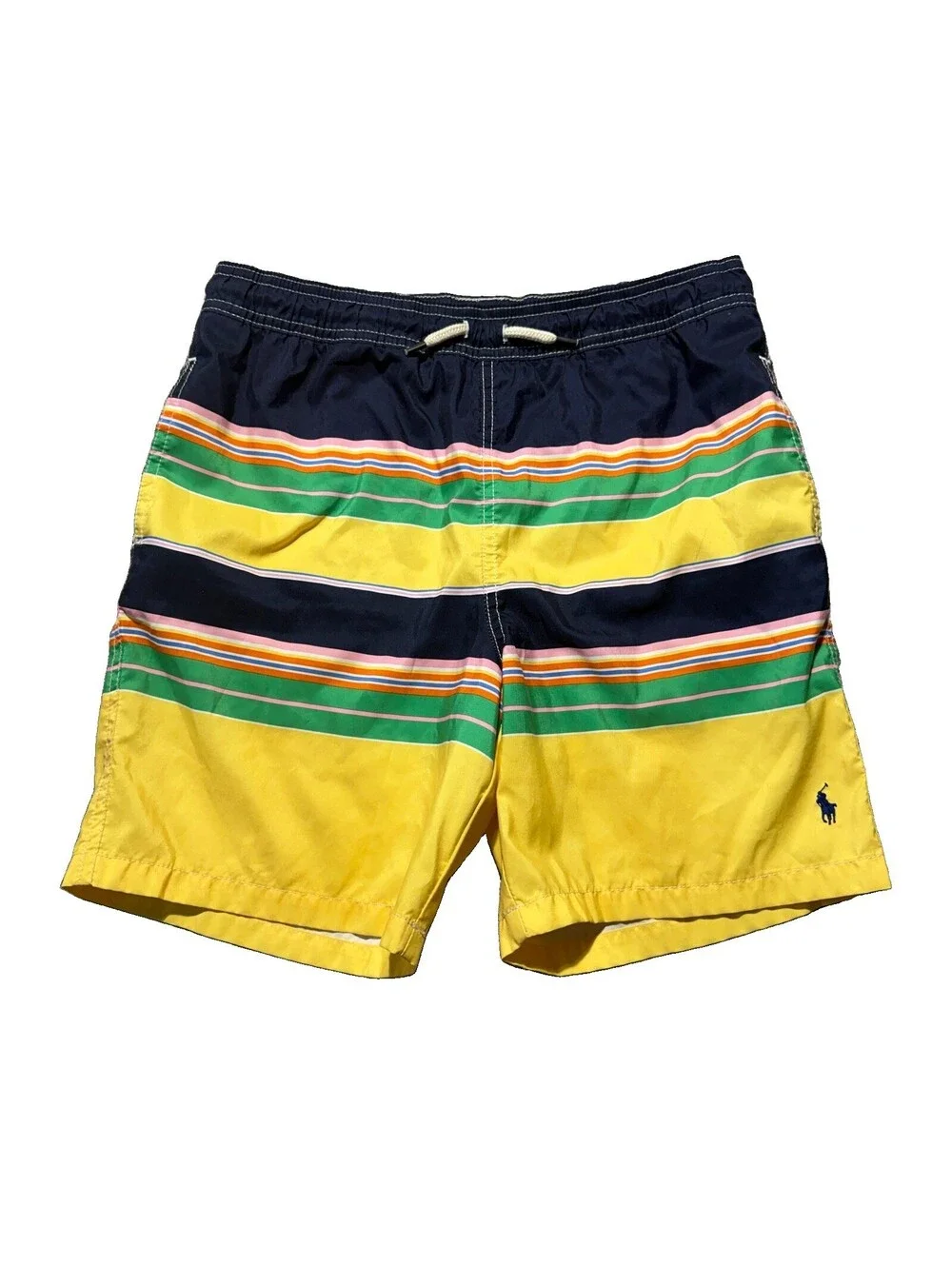 Polo Ralph Lauren Youth Boys Large 14-16 Striped Swim Trunks Lined Drawstring